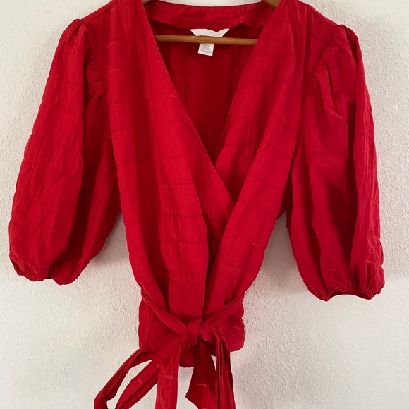 H&M Red Bubble 3/4 Sleeve Size 14 - Picture 2 of 5